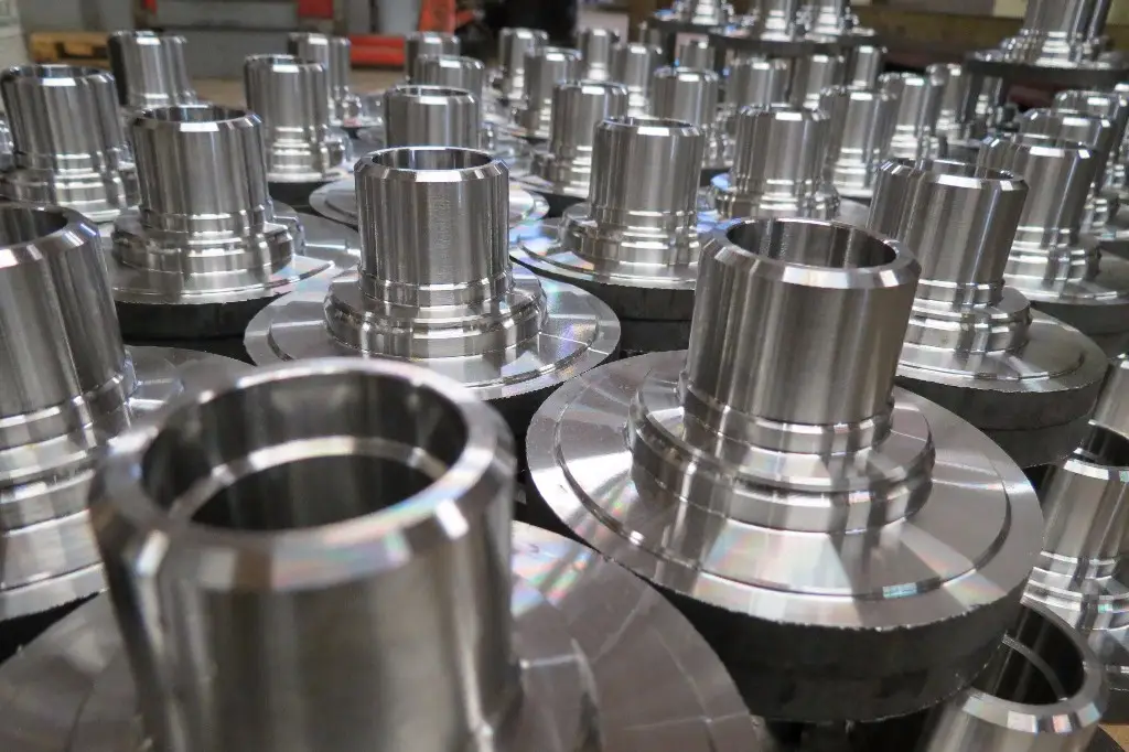 Production run of turned aluminum parts