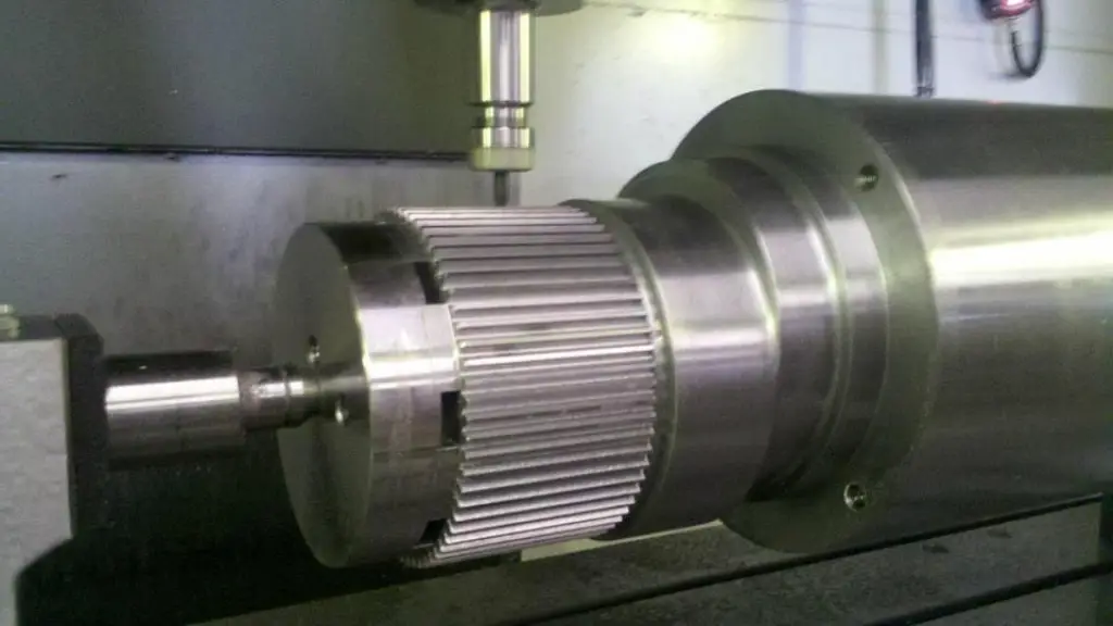 Splined steel shaft in a CNC machine